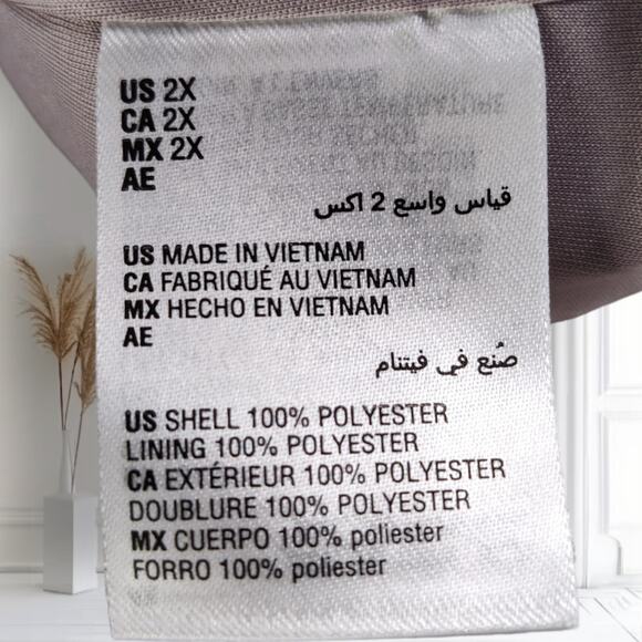 Alfani Glitter Mesh Wrap Dress 2X Silver Long Sleeve Plus Size Party Midi - Picture 12 of 14